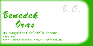 benedek oras business card